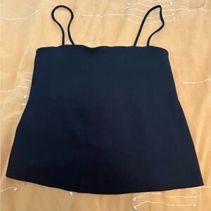 Sezane micro ribbed knit top with lace up back- small